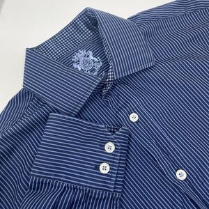 English Laundry Men's Button-Down Shirt SZ 15 1/2 32/33 Blue Striped Long Sleeve